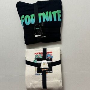 Fortnite Black Graphic Hoodie or Pokémon Trainer Cream Hoodie